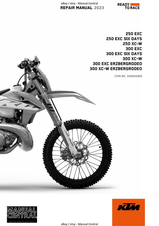 KTM 2023 - 250 300 EXC SIX DAYS XC-W - WORKSHOP SERVICE MANUAL REPRINTED