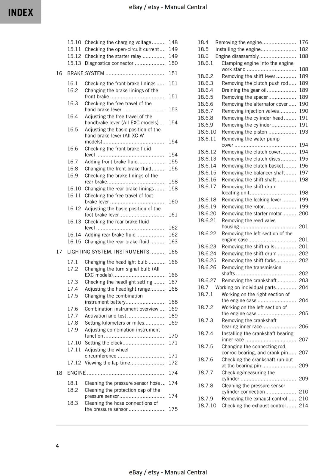 KTM 2023 - 300 EXC XC-W ERZBERGRODEO - WORKSHOP SERVICE MANUAL REPRINTED