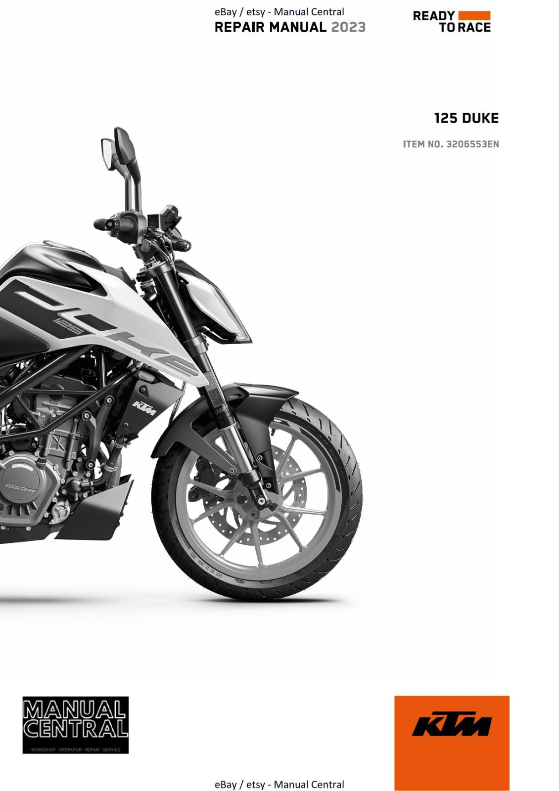 KTM 2023 - 125 DUKE - WORKSHOP SERVICE MANUAL REPRINTED