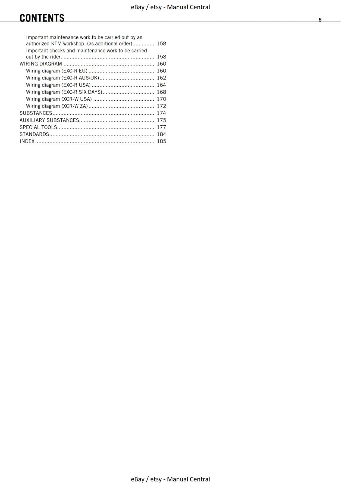 KTM 2008 - 450 530 - EXC-R SIX DAYS - XCR-W - EU UK USA ZA - WORKSHOP SERVICE