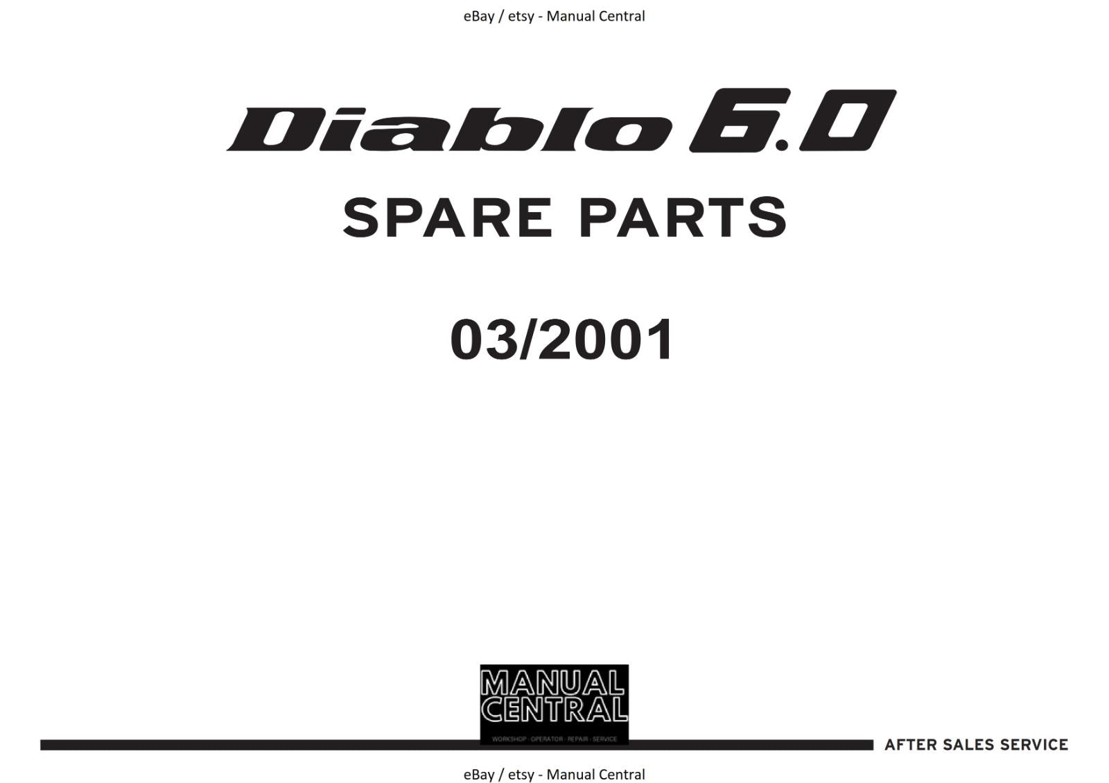 LAMBORGHINI DIABLO 6.0 - PARTS MANUAL - 03/2001 EDITION - REPRINT