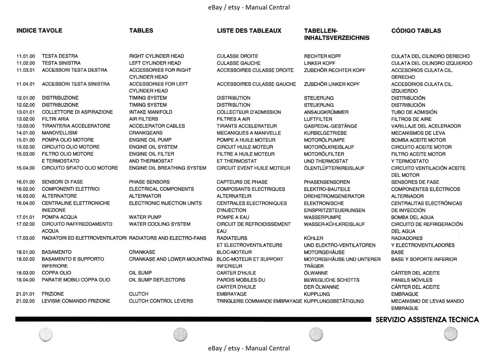 LAMBORGHINI DIABLO VT PARTS MANUAL 1998  REPRINTED