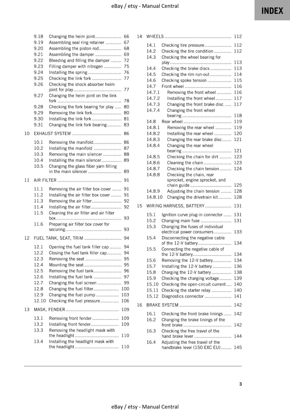 KTM 2023 - 150 EXC XC-W - WORKSHOP SERVICE MANUAL REPRINTED