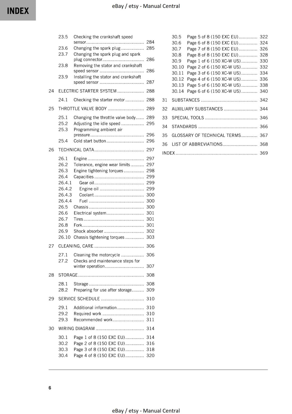 KTM 2023 - 150 EXC XC-W - WORKSHOP SERVICE MANUAL REPRINTED