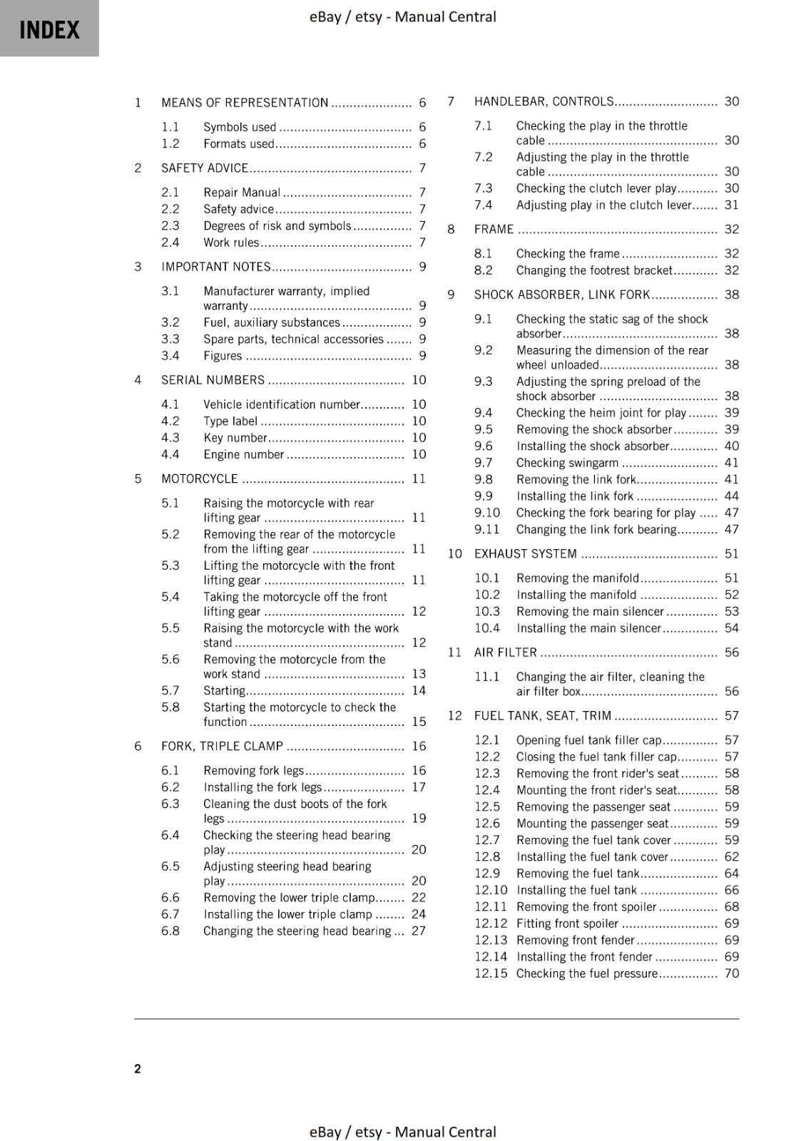 KTM 2023 - 200 DUKE - WORKSHOP SERVICE MANUAL REPRINTED