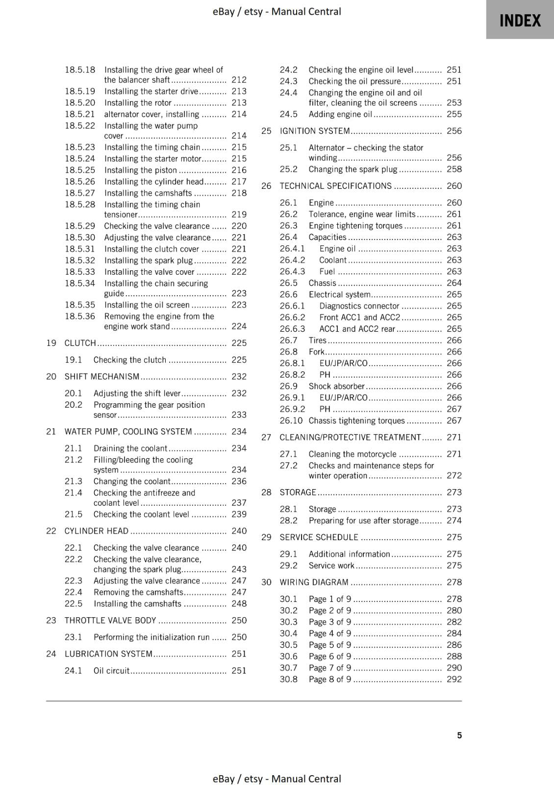 KTM 2023 - 250  ADVENTURE - WORKSHOP SERVICE MANUAL REPRINTED