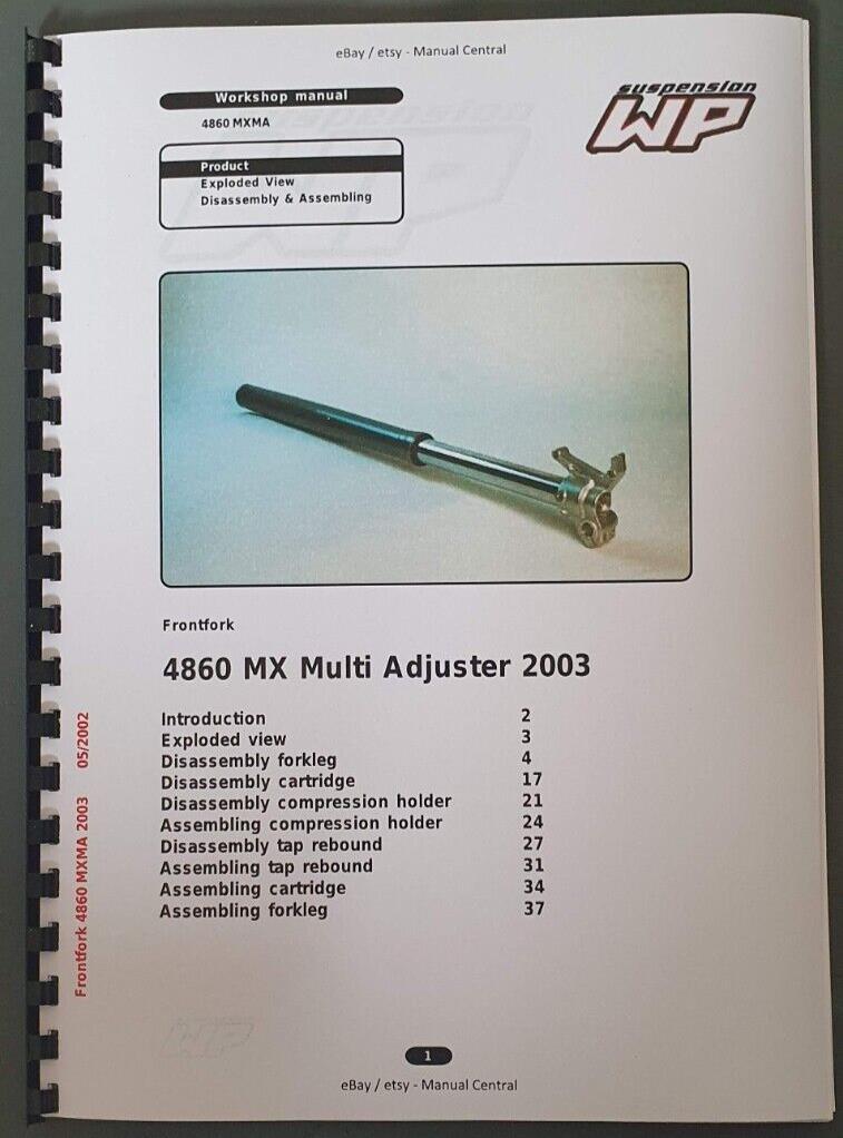 WP SUSPENSION - 4860 MX MULTI ADJUSTER 2003 - WORKSHOP REPAIR SERVICE MANUAL