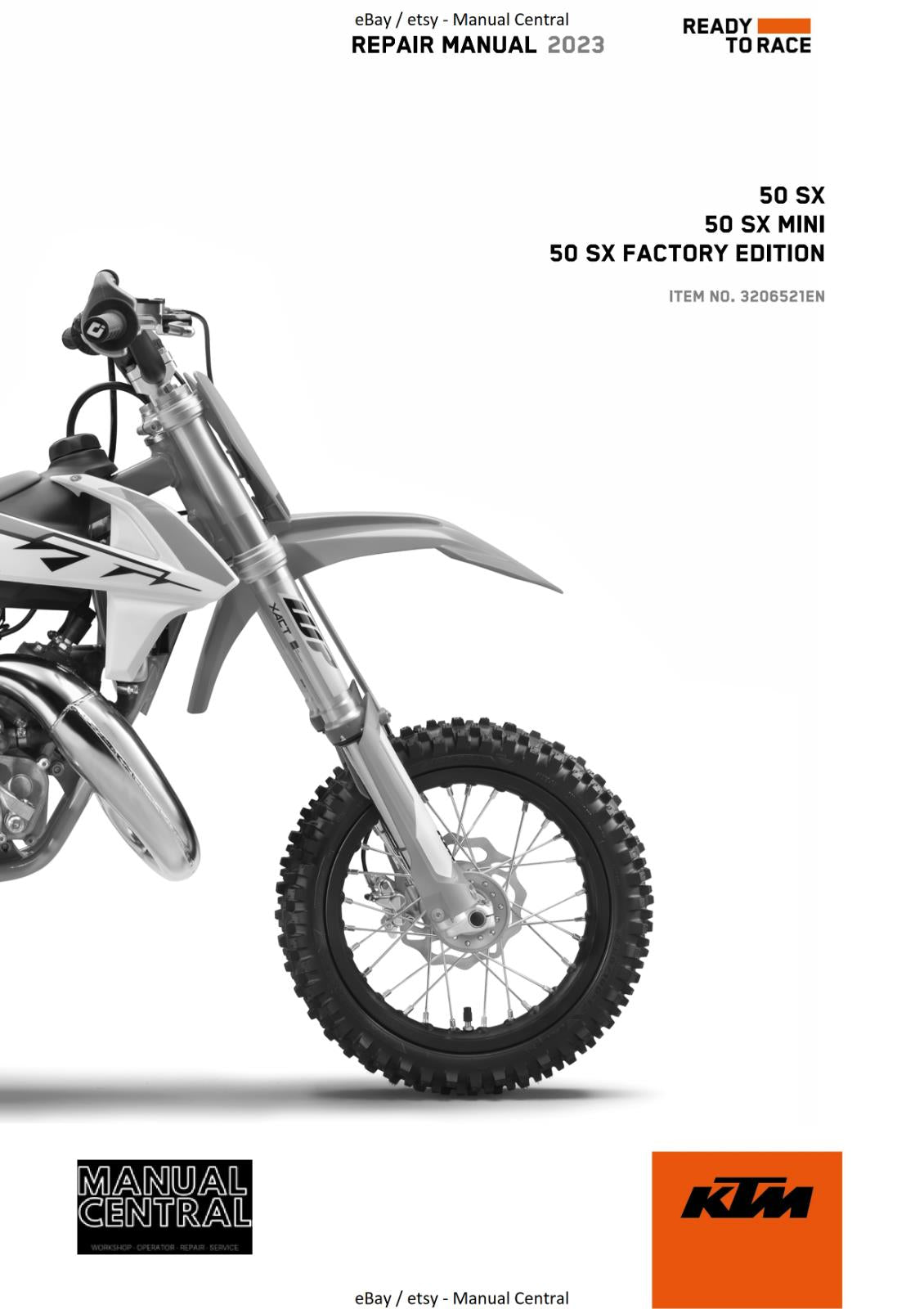 KTM 2023 - 50 SX MINI FACTORY EDITION - WORKSHOP SERVICE MANUAL REPRINTED