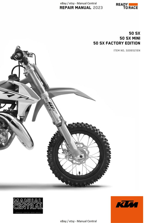 KTM 2023 - 50 SX MINI FACTORY EDITION - WORKSHOP SERVICE MANUAL REPRINTED