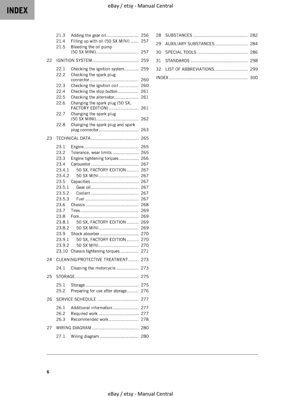 KTM 2023 - 50 SX MINI FACTORY EDITION - WORKSHOP SERVICE MANUAL REPRINTED