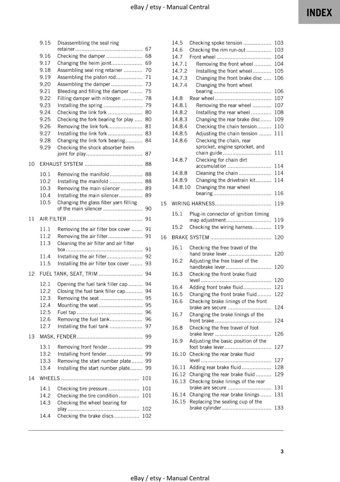 KTM 2023 - 85 SX - WORKSHOP SERVICE MANUAL REPRINTED