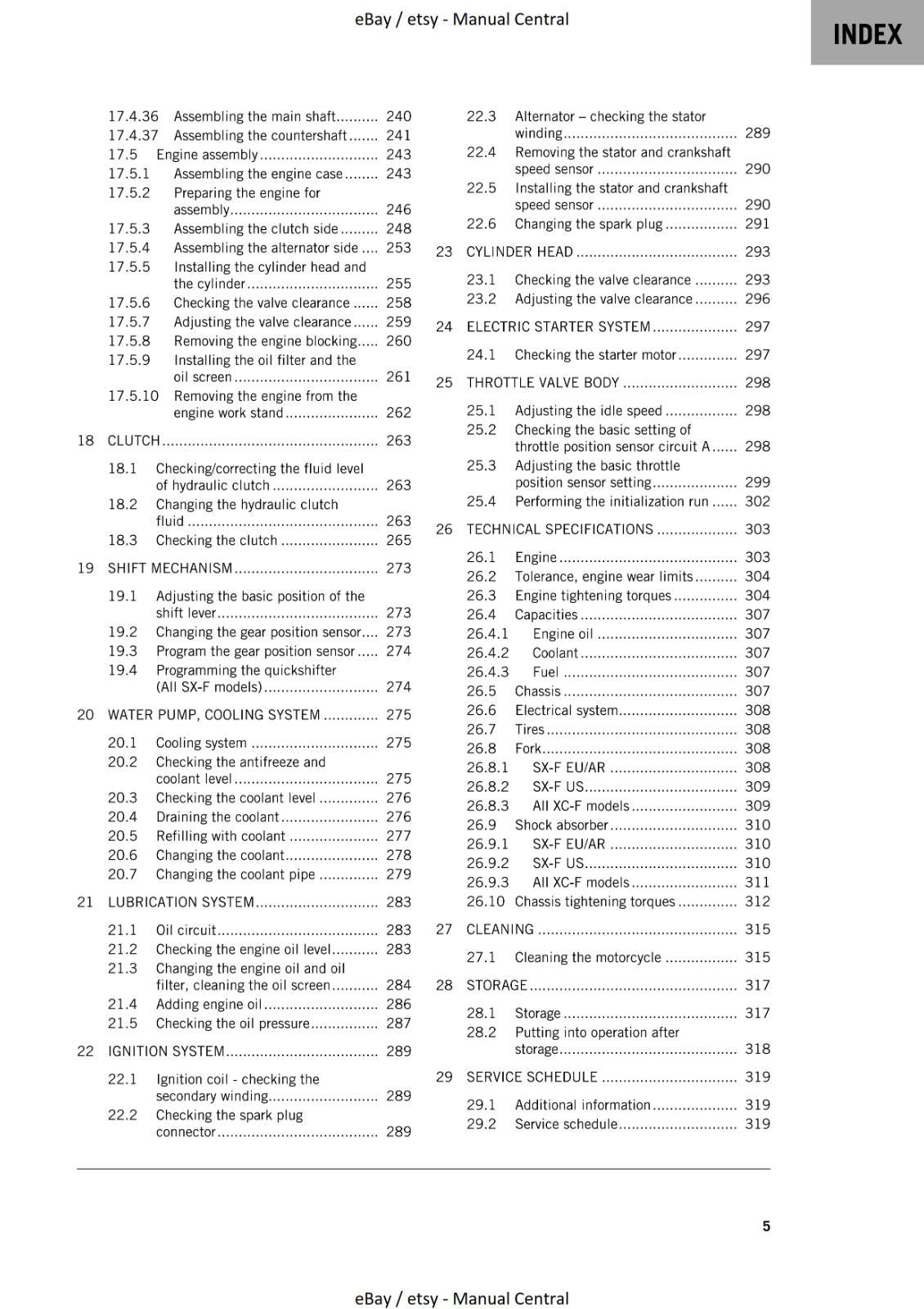 KTM 2023 - 350 SX-F XC-F FACTORY EDITION - WORKSHOP SERVICE MANUAL REPRINTED