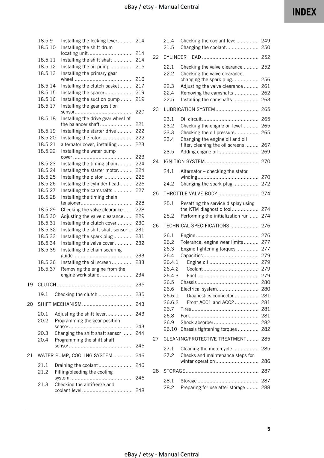 KTM 2023 - 390 DUKE - WORKSHOP SERVICE MANUAL REPRINTED