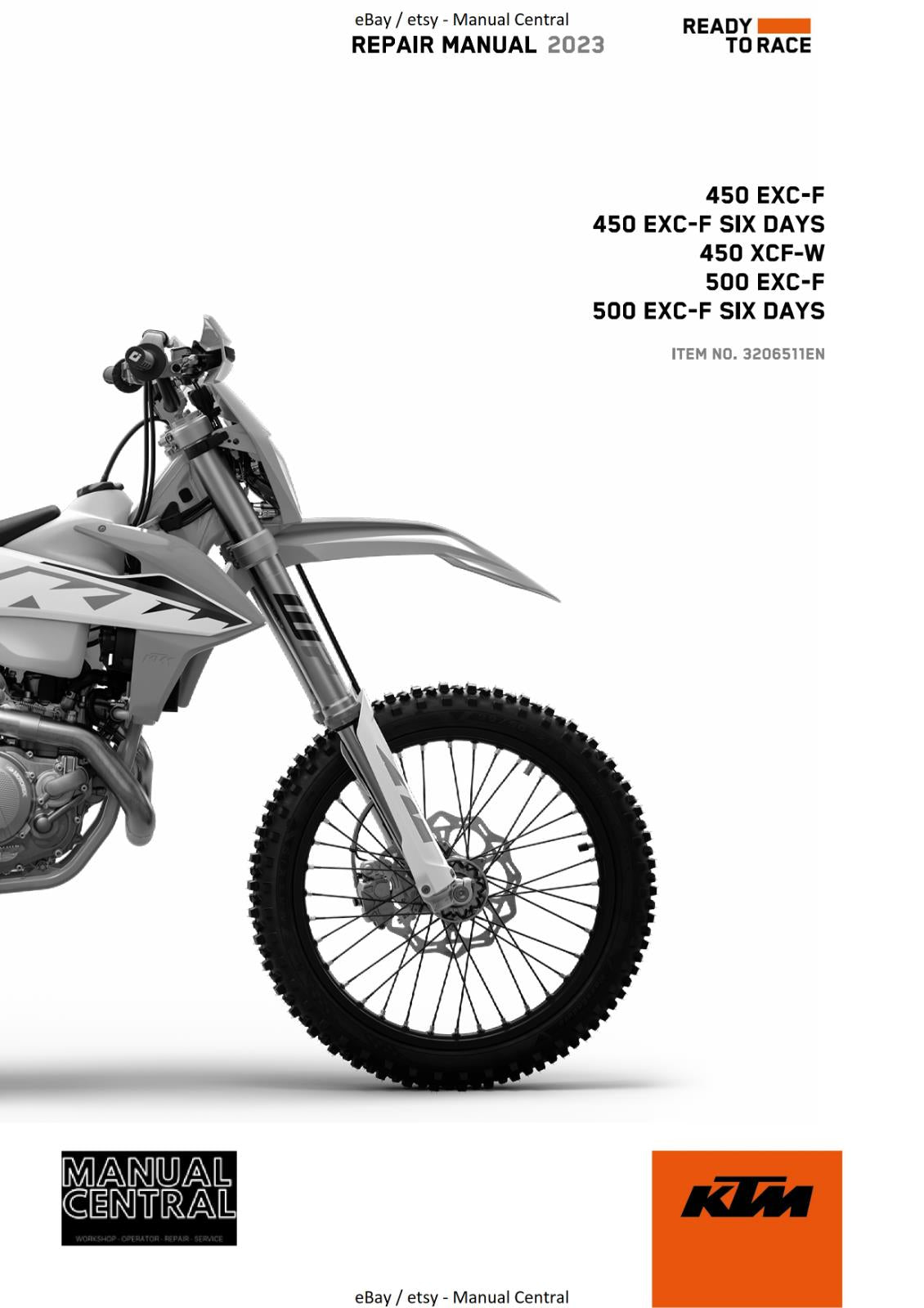 KTM 2023 - 450 500 EXC-F SIX DAYS XCF-W - WORKSHOP SERVICE MANUAL REPRINTED