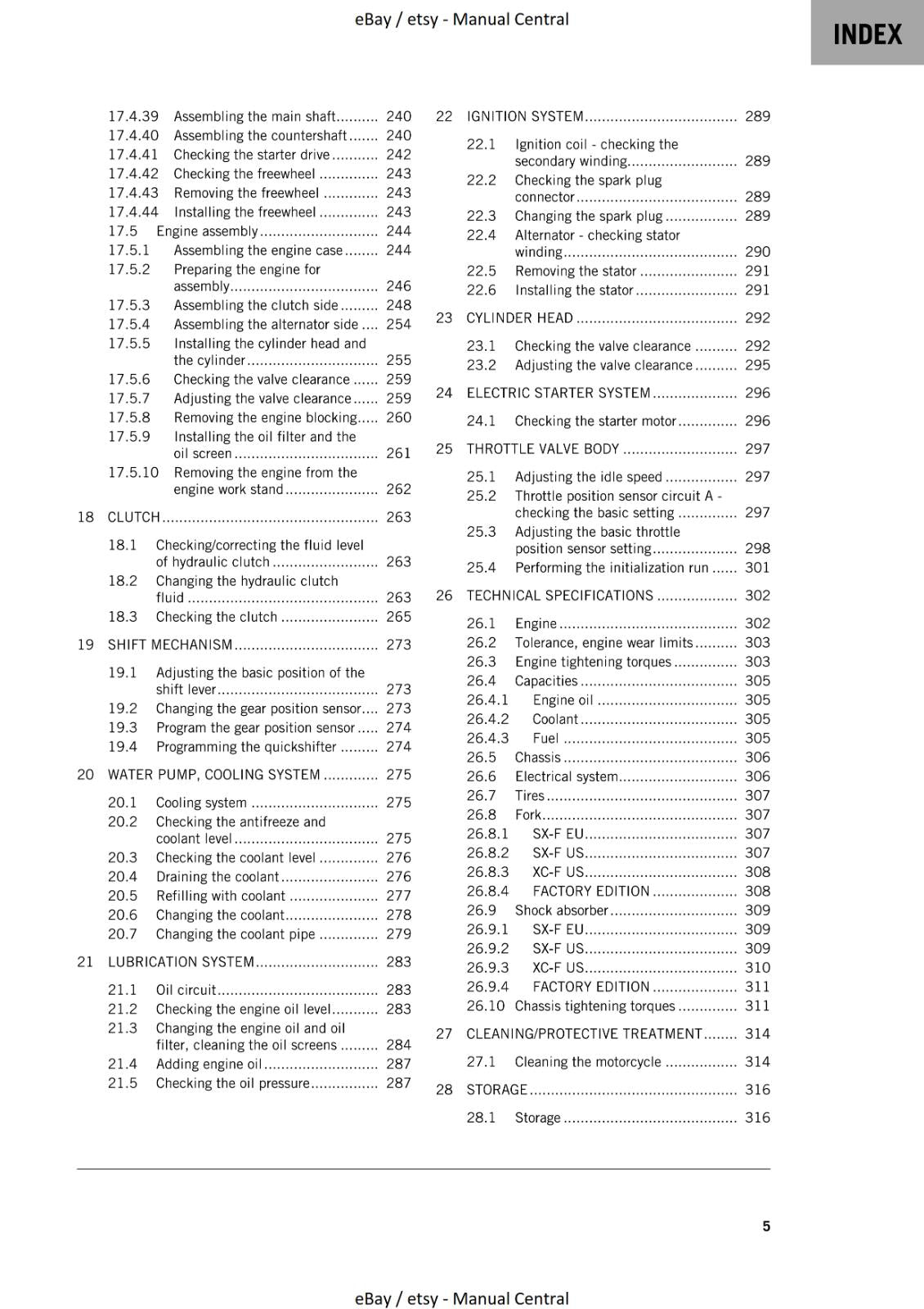 KTM 2023 - 450 XC-F SX-F FACTORY EDITION - WORKSHOP SERVICE MANUAL REPRINTED