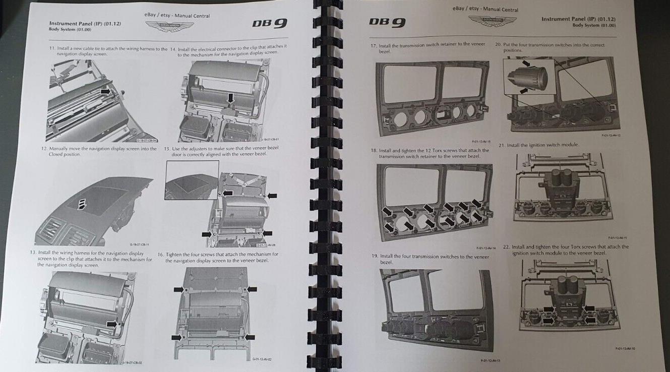 ASTON MARTIN DB9 WORKSHOP MANUAL A4 VERSION 7 - 2004 TO 2012 MODELS
