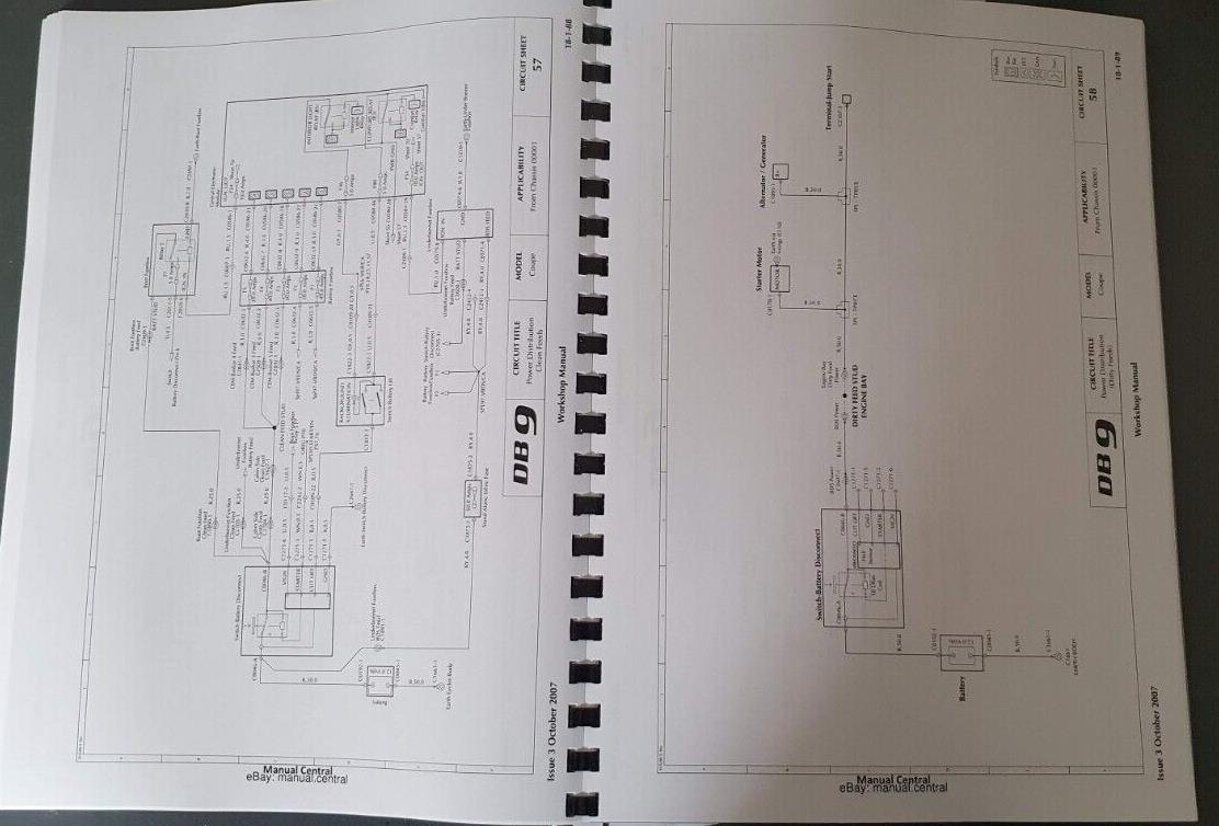 ASTON MARTIN DB9 WORKSHOP MANUAL A4 VERSION 7 - 2004 TO 2012 MODELS