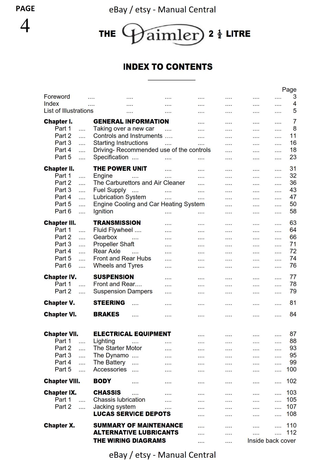DAIMLER HANDBOOK 2.5L CONSORT SALOON & SPECIAL SPORTS COUPE MANUAL REPRINTED