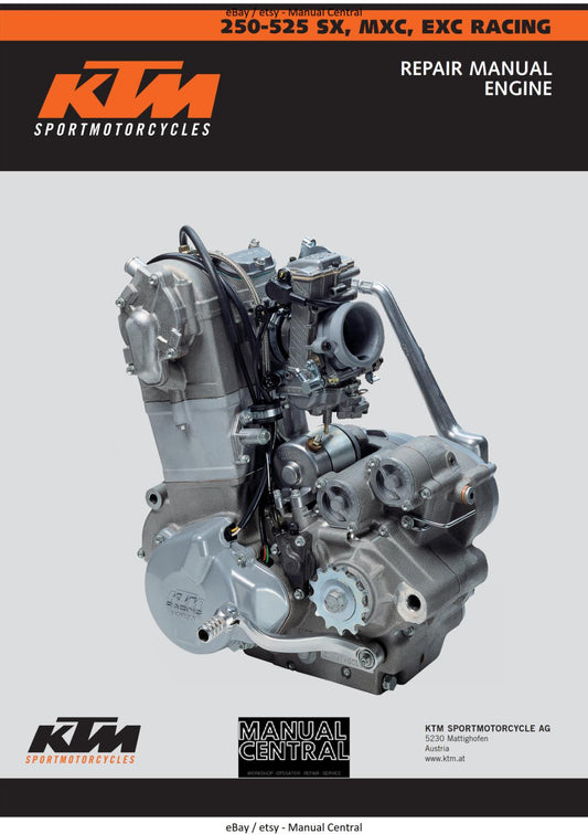 KTM 2000 - 2003 250 400 450 525 SX MXC EXC RACING WORKSHOP REPAIR SERVICE MANUAL