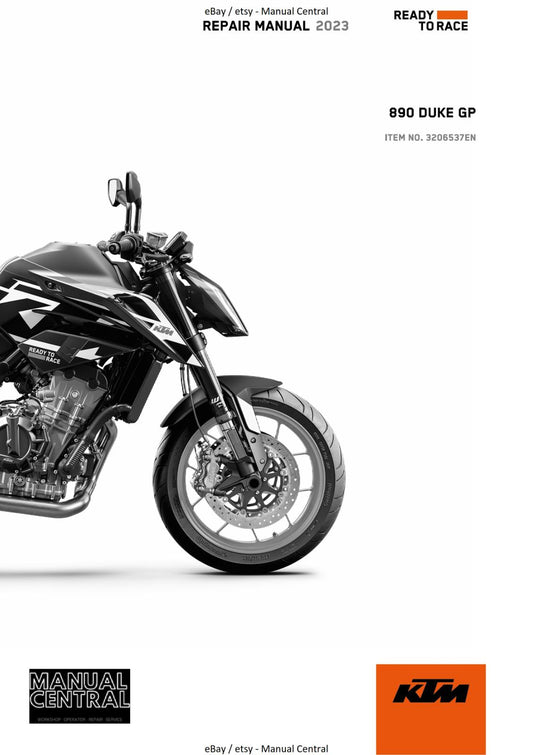 KTM 2023 - 890 DUKE GP  - WORKSHOP SERVICE MANUAL REPRINTED