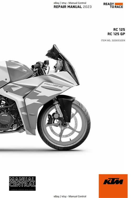 KTM 2023 - RC 125 GP  - WORKSHOP SERVICE MANUAL REPRINTED