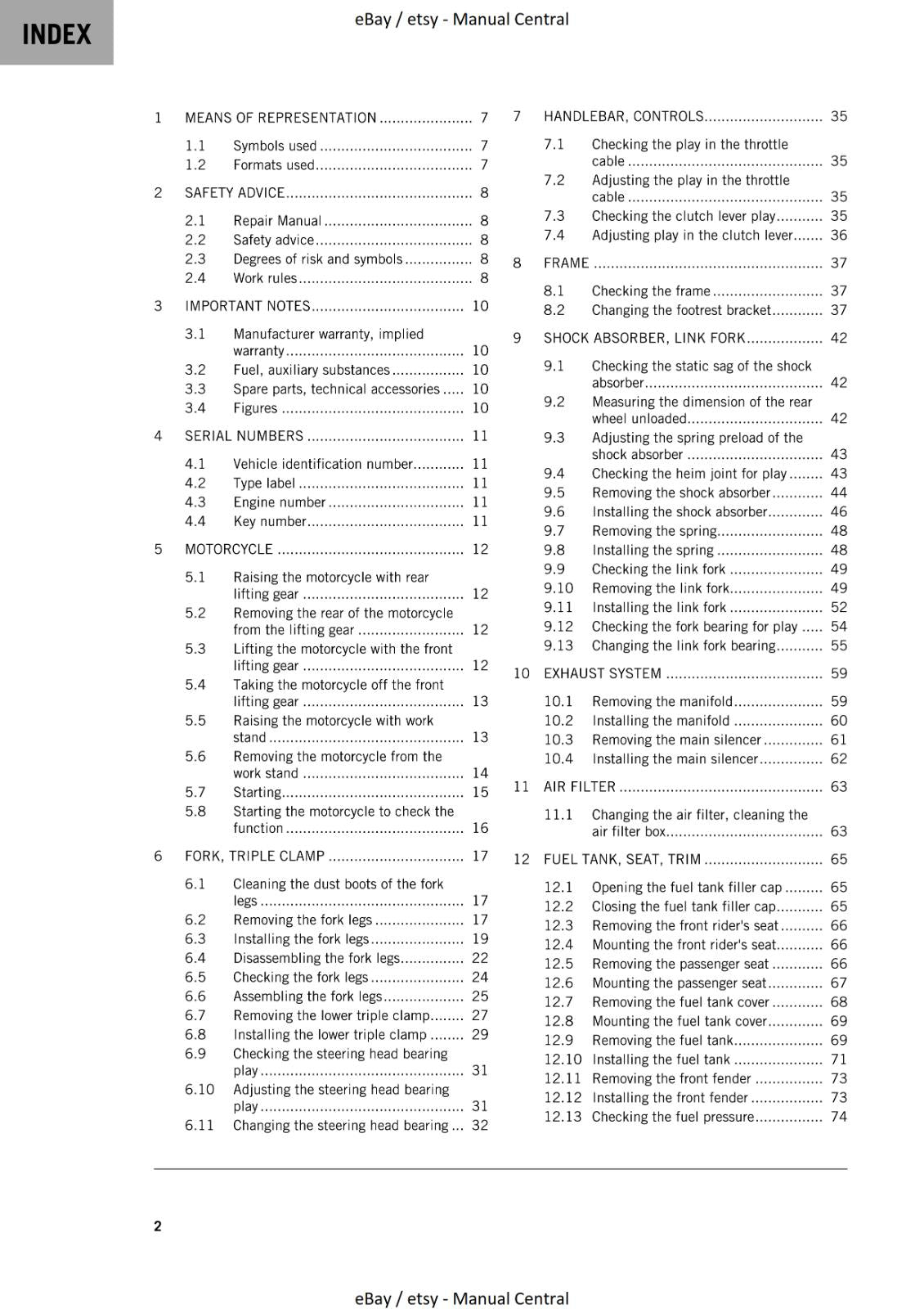KTM 2023 - RC 200 GP  - WORKSHOP SERVICE MANUAL REPRINTED
