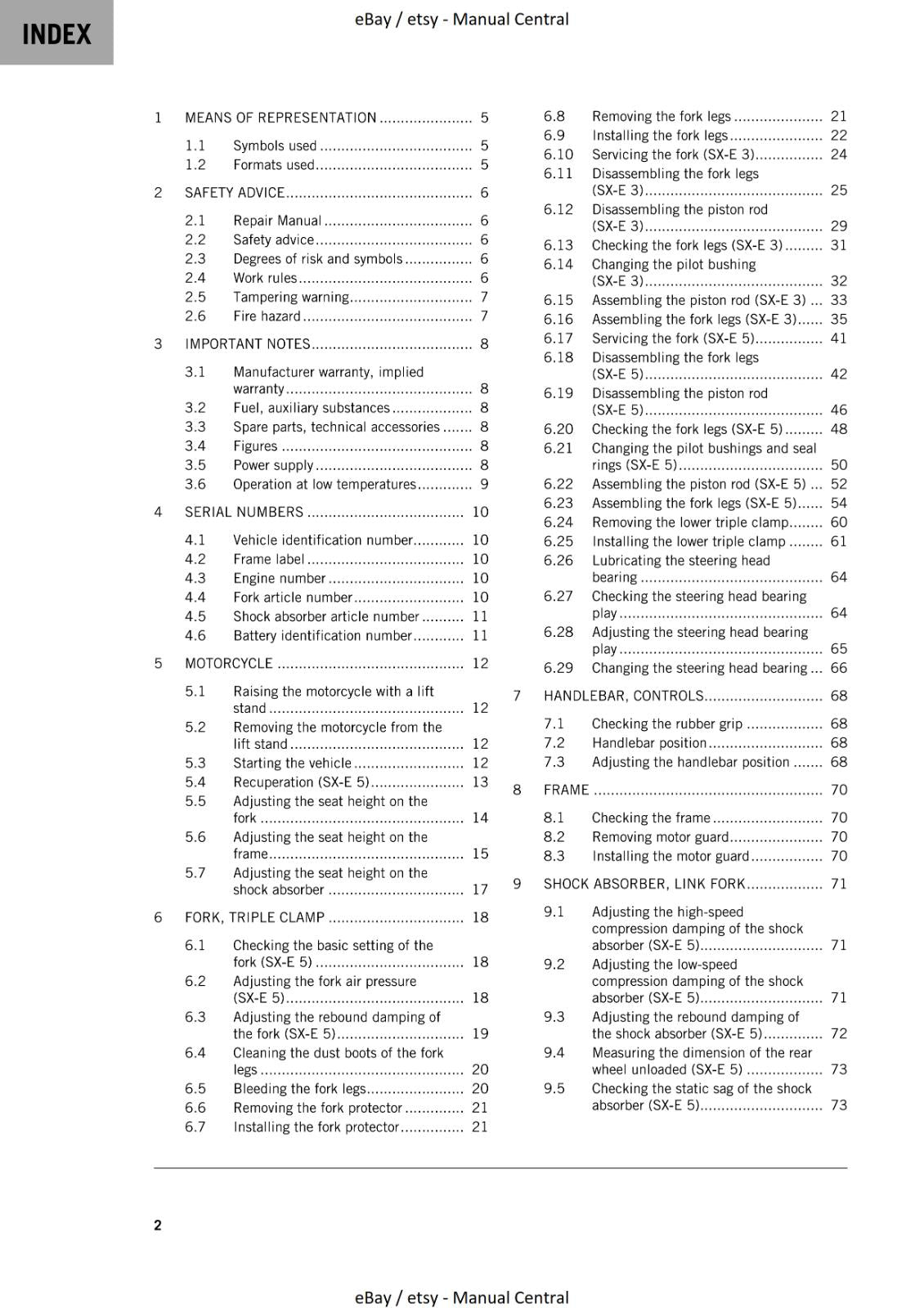 KTM 2023 - SX-E 3 SX-E 5  - WORKSHOP SERVICE MANUAL REPRINTED