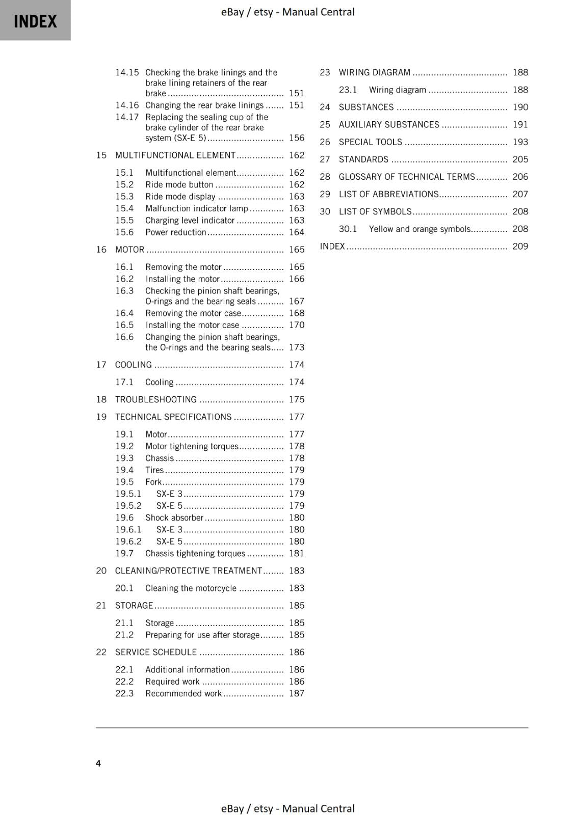 KTM 2023 - SX-E 3 SX-E 5  - WORKSHOP SERVICE MANUAL REPRINTED