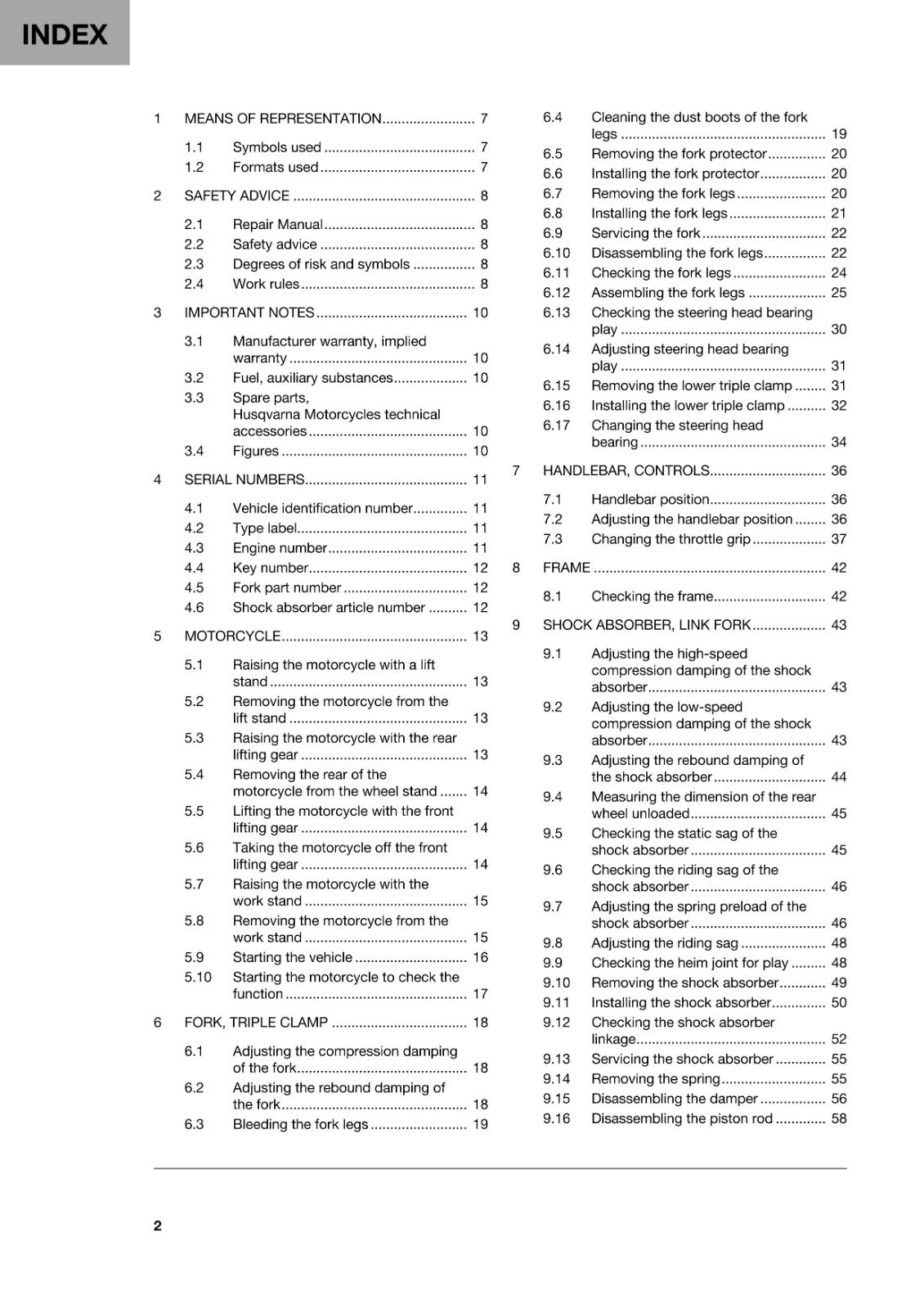 HUSQVARNA 2023 - 701 SUPERMOTO US - REPAIR WORKSHOP SERVICE MANUAL REPRINTED
