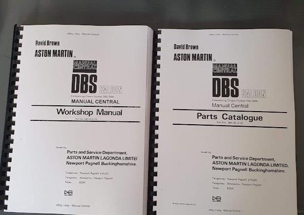 ASTON MARTIN DBS SALOON WORKSHOP REPAIR & PARTS MANUALS REPRINTED - DBS/5000 ON