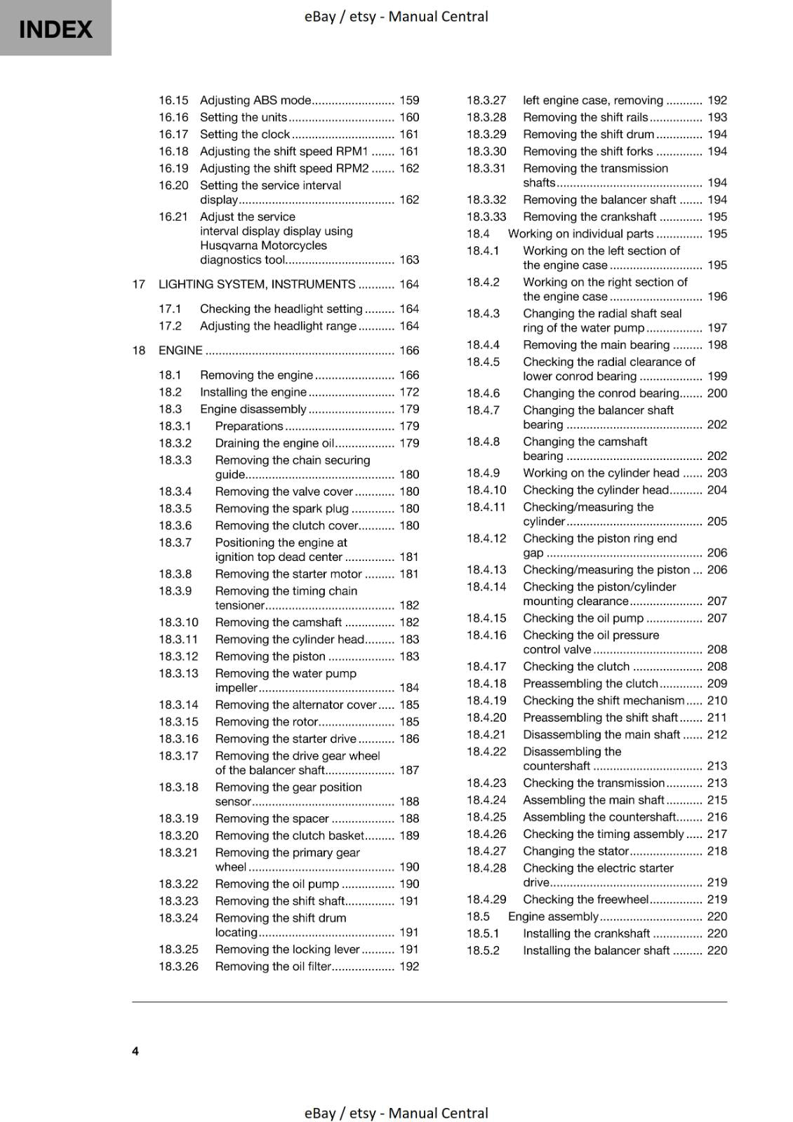 HUSQVARNA 2023 - SVARTPILEN 125 - REPAIR WORKSHOP SERVICE MANUAL