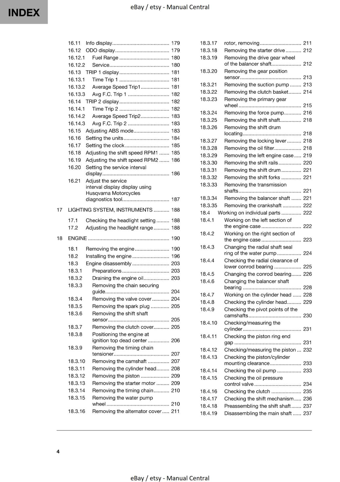 HUSQVARNA 2023 - SVARTPILEN 401 - REPAIR WORKSHOP SERVICE MANUAL