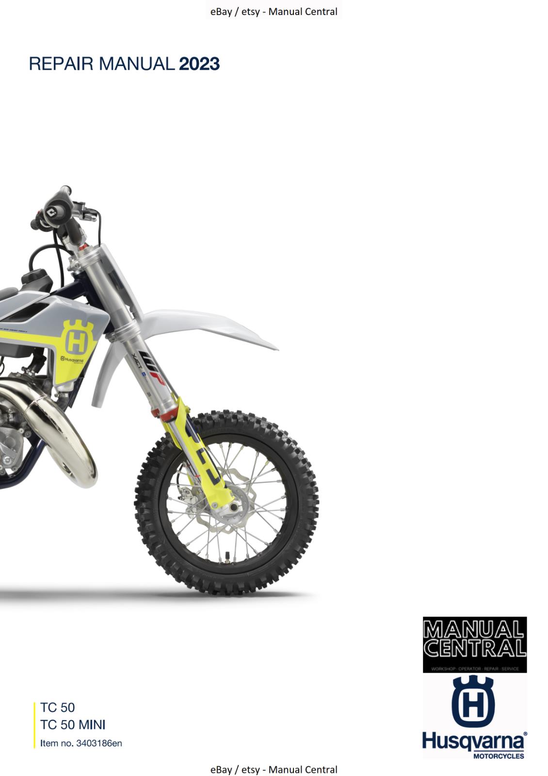 HUSQVARNA 2023 - TC 50 & MINI - REPAIR WORKSHOP SERVICE MANUAL