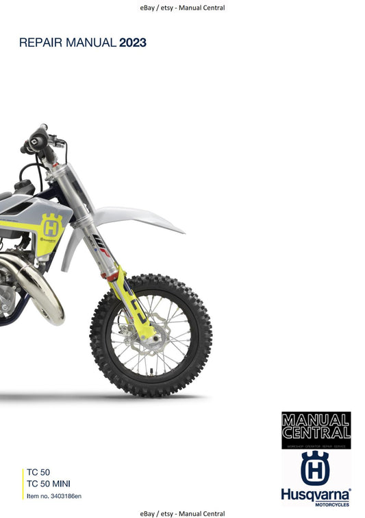 HUSQVARNA 2023 - TC 50 & MINI - REPAIR WORKSHOP SERVICE MANUAL