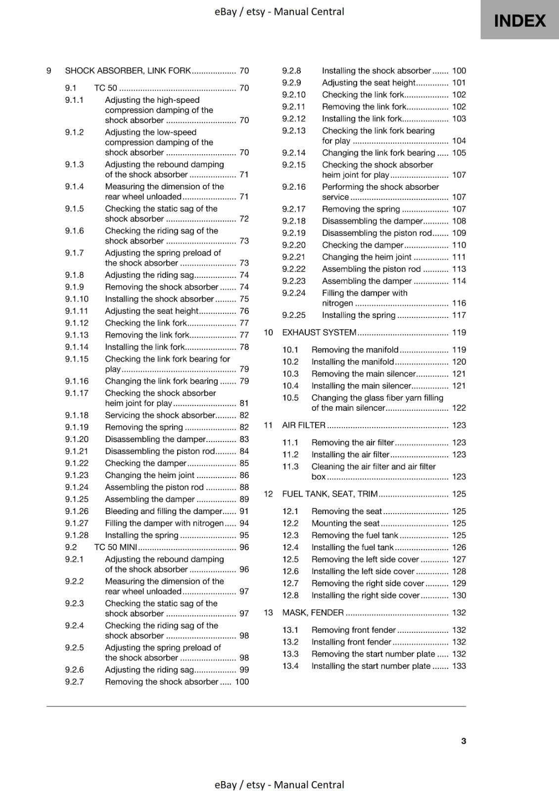 HUSQVARNA 2023 - TC 50 & MINI - REPAIR WORKSHOP SERVICE MANUAL