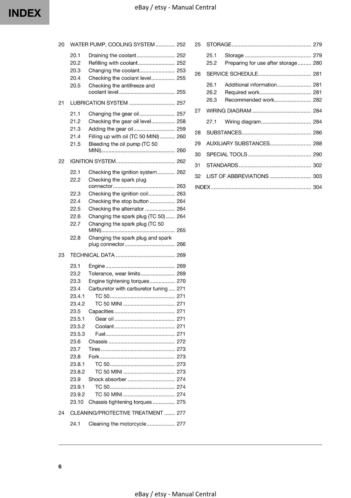 HUSQVARNA 2023 - TC 50 & MINI - REPAIR WORKSHOP SERVICE MANUAL