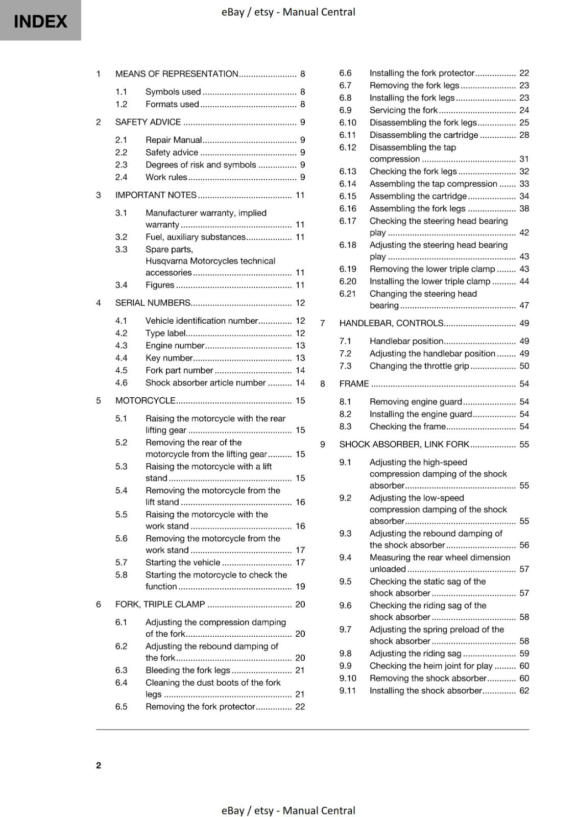 HUSQVARNA 2020 - 701 ENDURO LR - WORKSHOP SERVICE REPAIR MANUAL REPRINTED