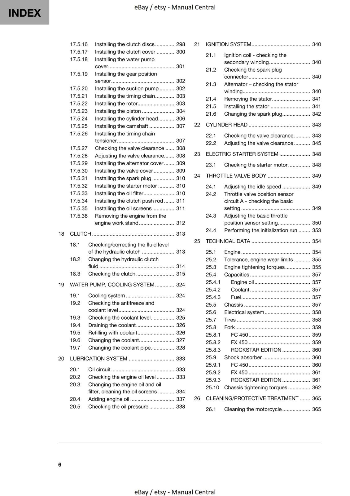 HUSQVARNA 2020 - FC FX 450 ROCKSTAR - WORKSHOP SERVICE REPAIR MANUAL REPRINTED