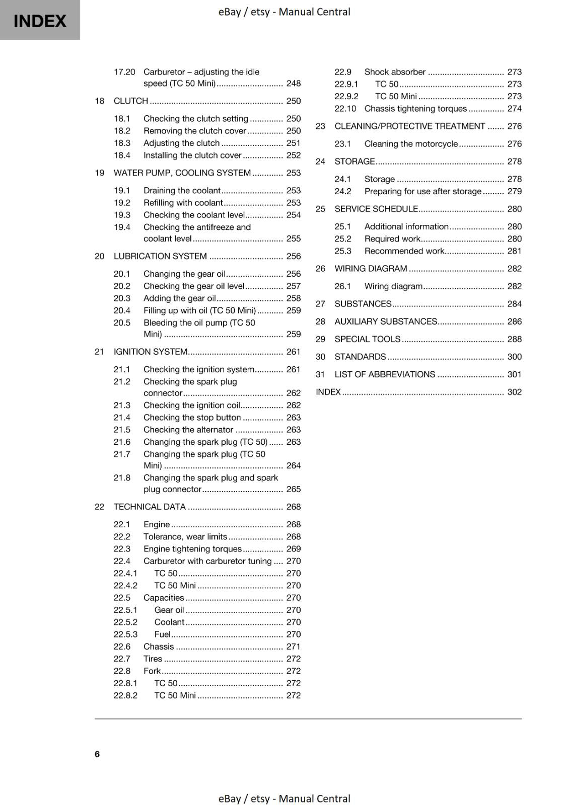 HUSQVARNA 2020 - TC 50 & MINI - WORKSHOP SERVICE REPAIR MANUAL REPRINTED