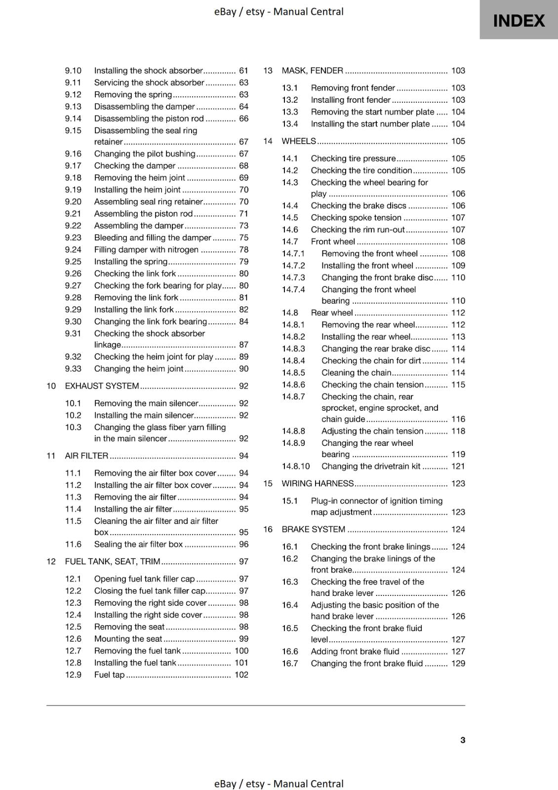 HUSQVARNA 2020 - TC 125 - WORKSHOP SERVICE REPAIR MANUAL REPRINTED