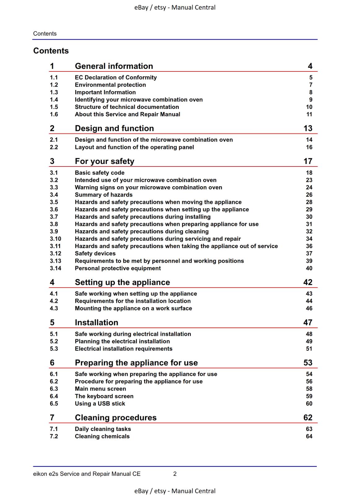 EIKON E2S - SERVICE & REPAIR MANUAL REPRINT