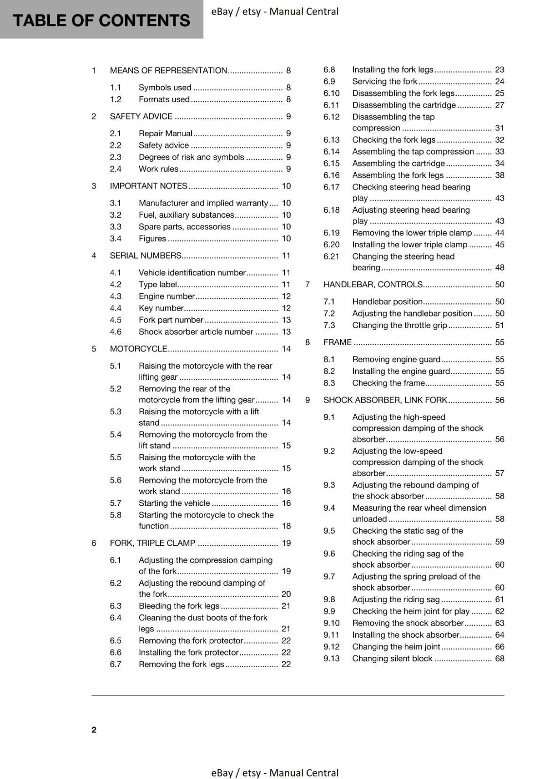 HUSQVARNA 2019 - 701 ENDURO REPAIR WORKSHOP SERVICE MANUAL REPRINTED COMB BOUND