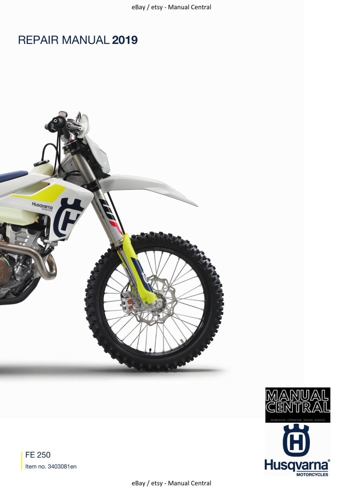 HUSQVARNA 2019 FE 250 REPAIR WORKSHOP SERVICE MANUAL REPRINTED