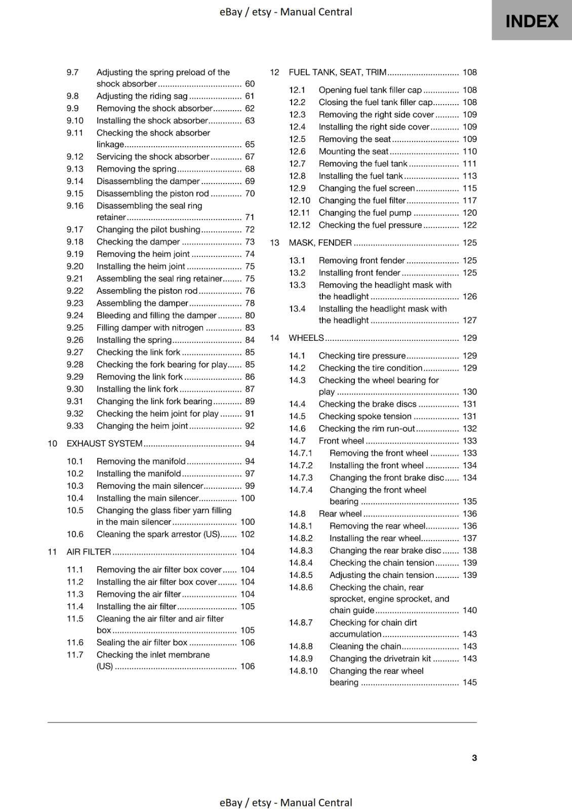 HUSQVARNA 2019 FE 250 REPAIR WORKSHOP SERVICE MANUAL REPRINTED