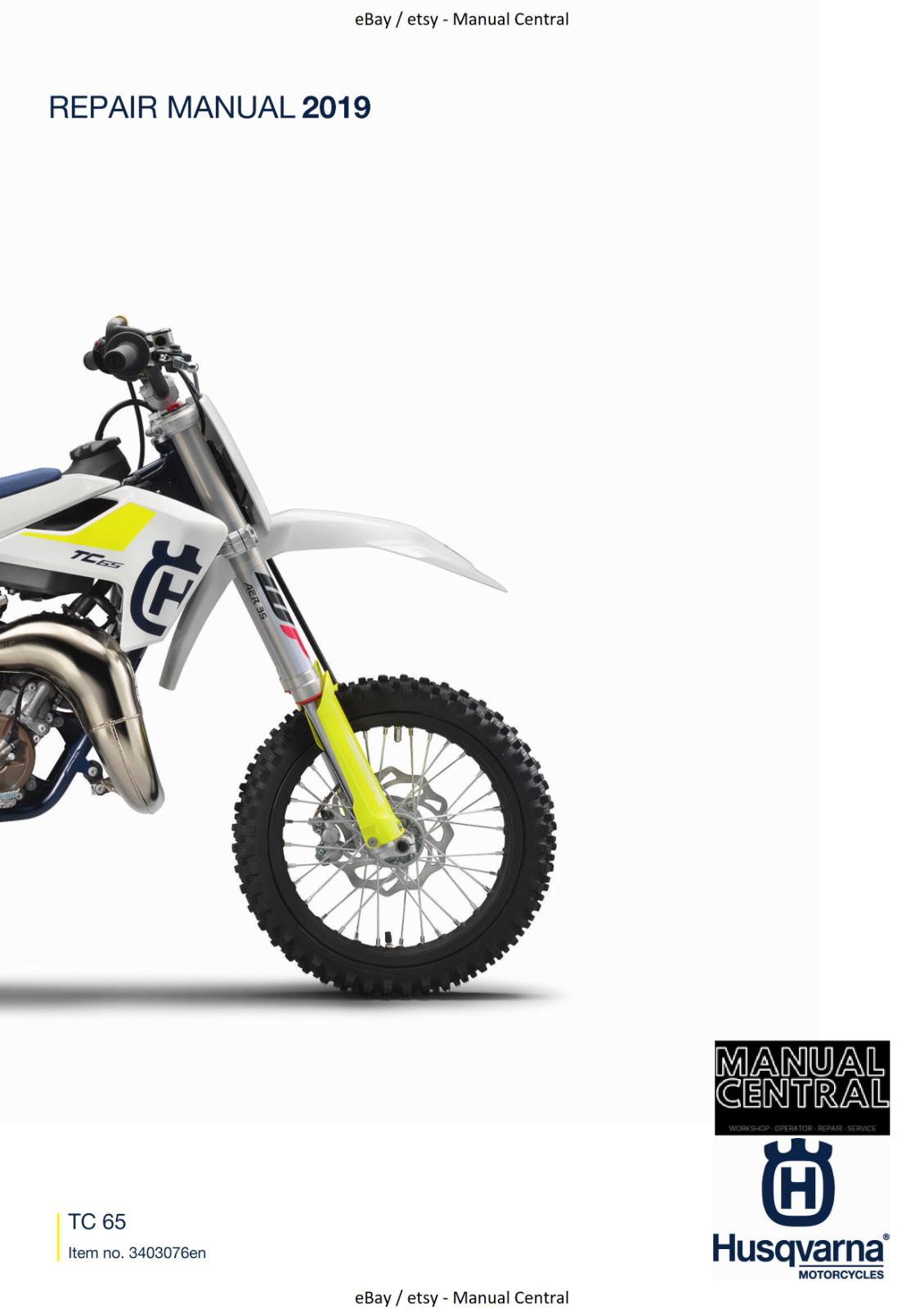 HUSQVARNA 2019 TC 65 REPAIR WORKSHOP SERVICE MANUAL REPRINTED