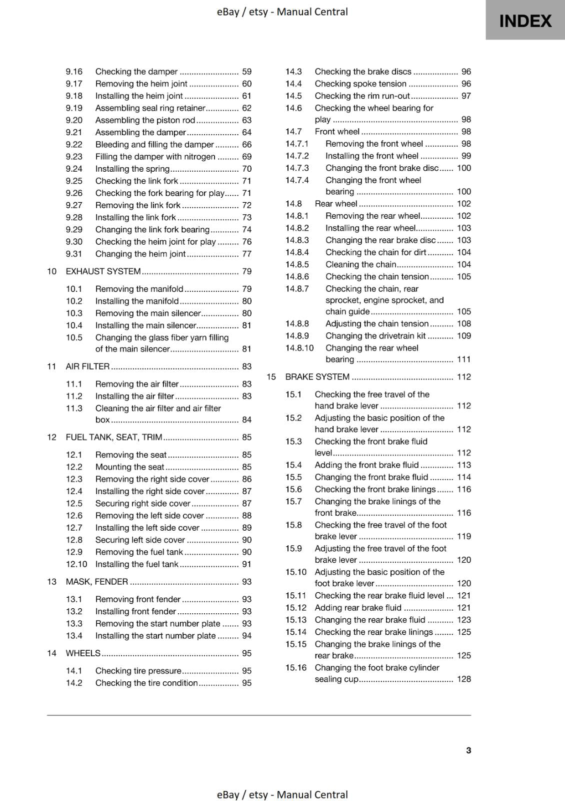 HUSQVARNA 2019 TC 65 REPAIR WORKSHOP SERVICE MANUAL REPRINTED