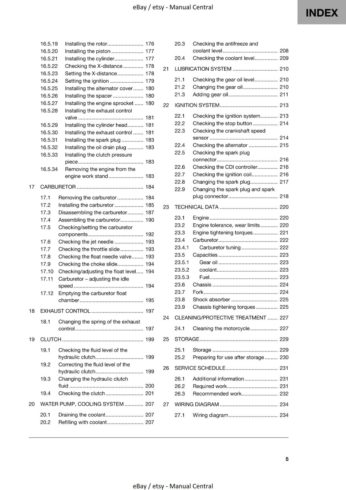 HUSQVARNA 2019 TC 65 REPAIR WORKSHOP SERVICE MANUAL REPRINTED