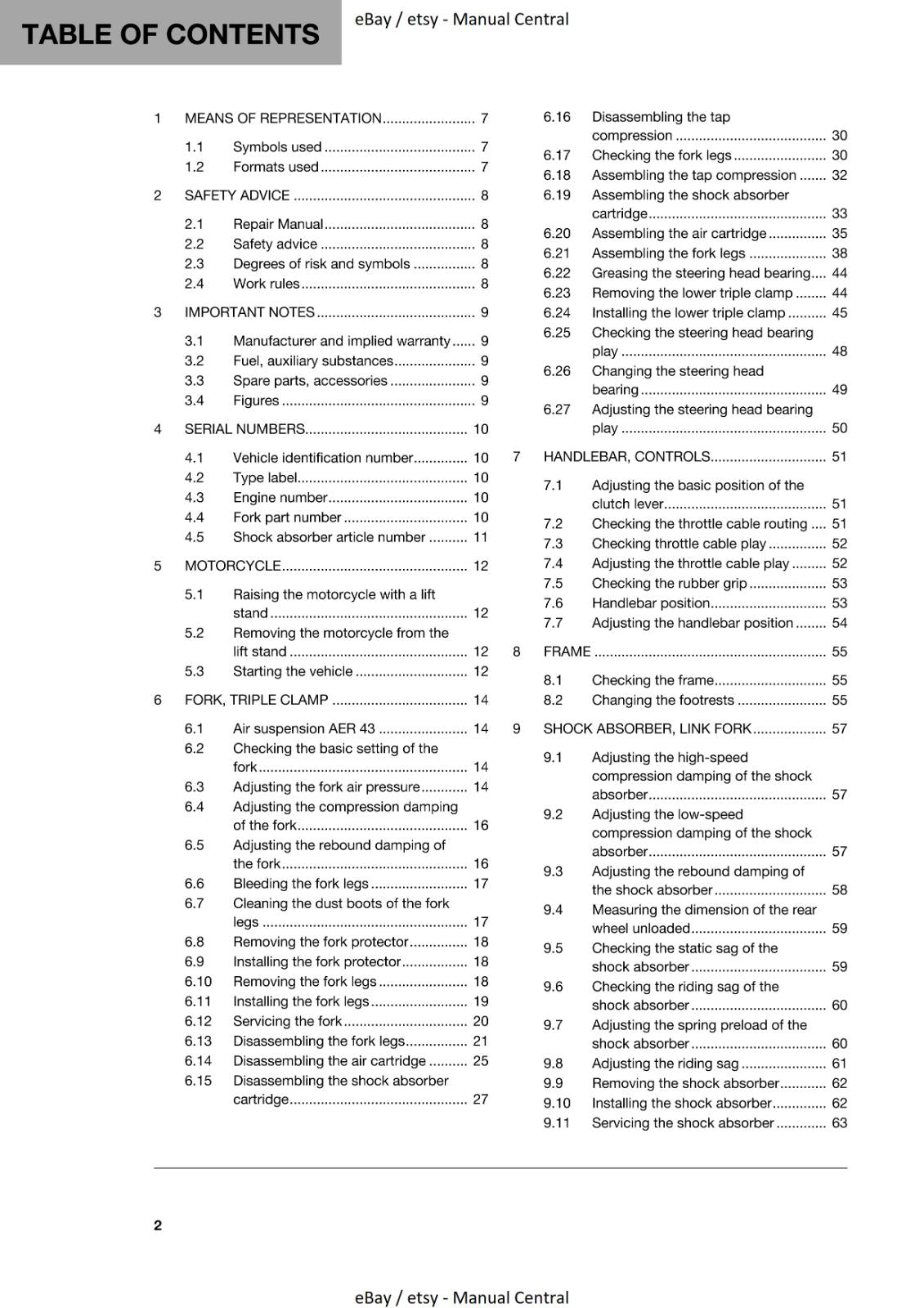 HUSQVARNA 2019 TC 85 REPAIR WORKSHOP SERVICE MANUAL REPRINTED