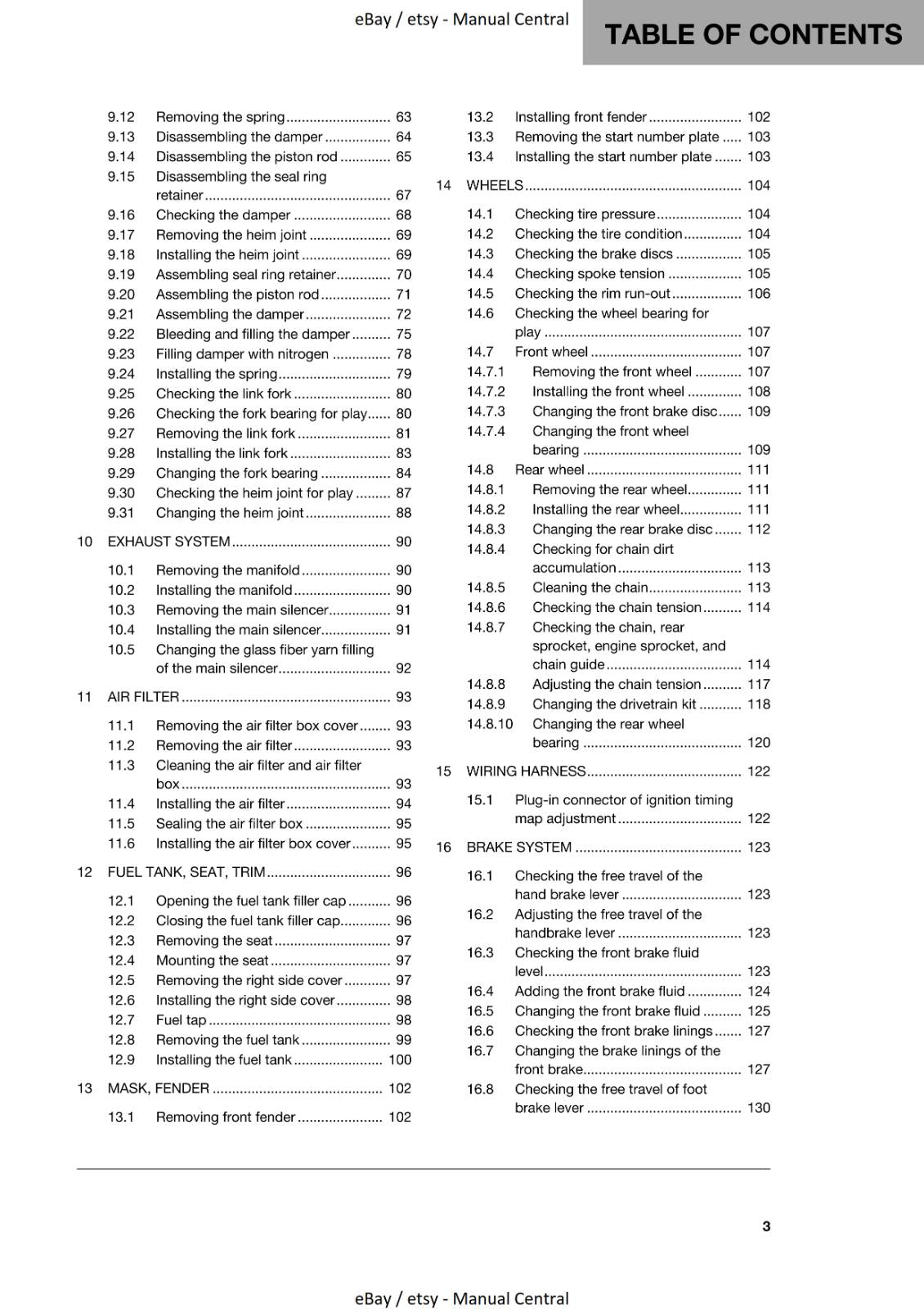 HUSQVARNA 2019 TC 85 REPAIR WORKSHOP SERVICE MANUAL REPRINTED