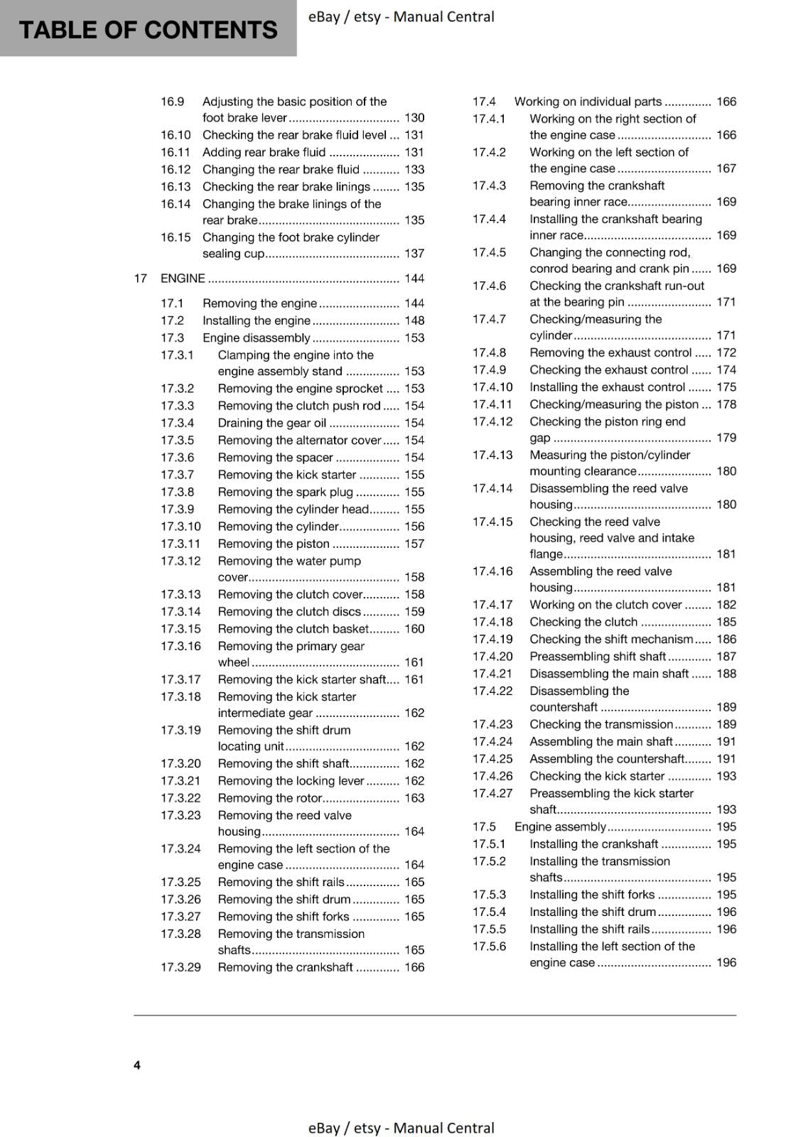 HUSQVARNA 2019 TC 85 REPAIR WORKSHOP SERVICE MANUAL REPRINTED